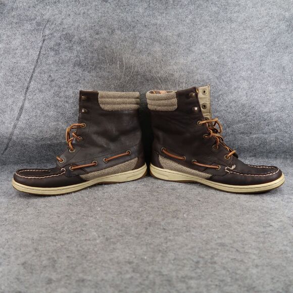 Sperry Shoes Womens 7.5 Boots Hikerfish Lace Up Moc Toe Leather Top Sider Brown - Picture 10 of 15